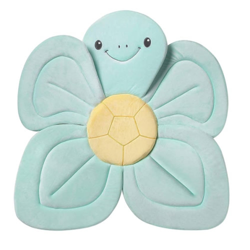 Nuby Turtle Baby Bath Cushion for Bathtub or Sink, Soft and Easy to Dry Fabric, 0-6 Months, Turquoise