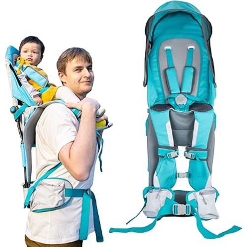 Baby Shoulder Carrier Baby Hiking Backpack Carrier with Rain Cover Sun Shade for Child Safe Backrest and Toddler Ergonomic Seat Holds 40 Pound for Children Between 6 Months-3 Years Old Baby