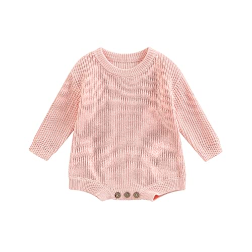 FYBITBO Baby Girl Boy Sweater Knit Oversized Pullover Sweatshirt Romper Onesie Warm Fall Winter Clothes Outfit Newborn