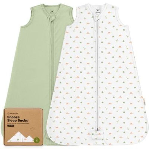 2-Pack Snooze Baby Sleep Sacks, Organic Cotton Wearable Blanket, Soft Toddler Sleeping Bag, Smooth Zipper (Roarsome, Medium)
