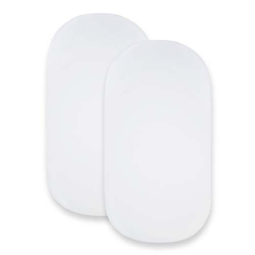 White Solid Organic Cotton BEESNUG® Fitted Bassinet Sheet 2 Pack