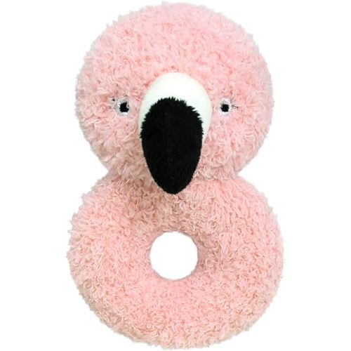 Baby Flamingo Soft Rattle Toy, Plush Flamingo Infant Shaker Rattle Easy-Grasp Stuffed Animal Toy, Gifts for Newborns Babies Toddlers Boys Girls, Pink, 5.5 Inches