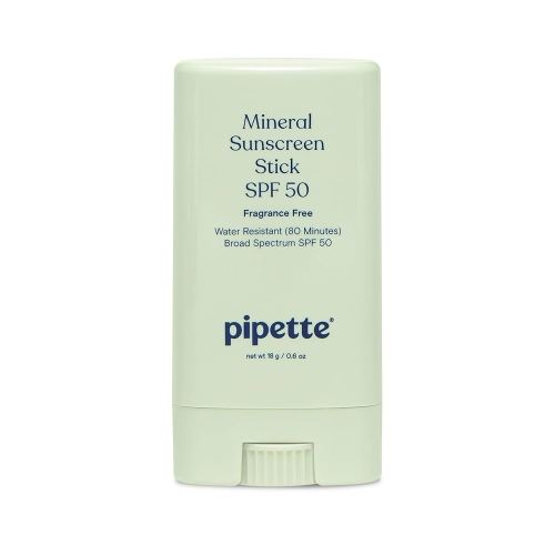 Pipette Baby Mineral Sunscreen Stick SPF 50, Broad Spectrum Sunblock with Non-Nano Zinc Oxide, Water Resistant UVB/UVA Sun Protection for Kids & Sensitive Skin, Perfect for Travel, 0.6 oz