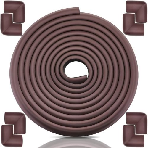 Baby Proofing Edge Corner Protector, 20.5 ft (18.1ft Edge + 8 Corners) Baby Proof Corner Guards ,Thick Table Bumper Guard, 3M Pre-Taped Corners, Soft Rubber Foam Guard Heavy-Duty…