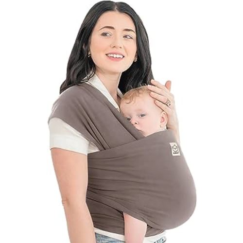 KeaBabies Baby Wrap Carrier - All in 1 Original Breathable Baby Sling, Lightweight,Hands Free Baby Carrier Sling, Baby Carrier Wrap, Baby Carriers for Newborn, Infant,Baby Wraps Carrier (Copper Gray)