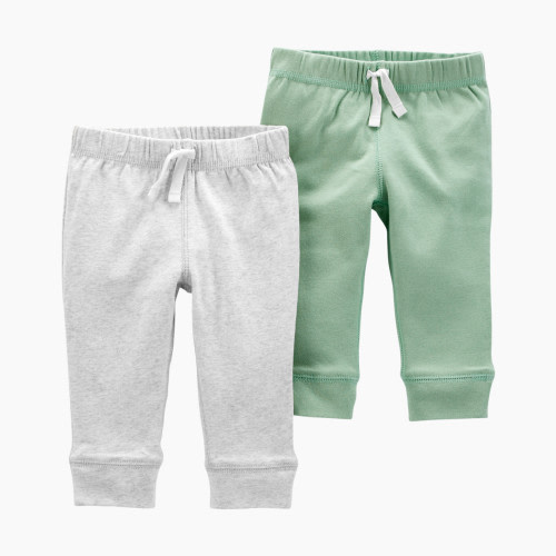 Carter's Cotton Pants (2 Pack) - Green/Grey, 6M