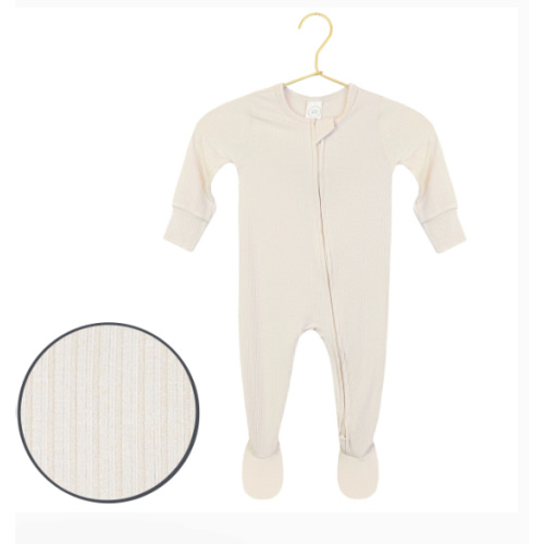 Lou Lou Ribbed Zipper Footies, Color Cove, Size NB - 3 Mo