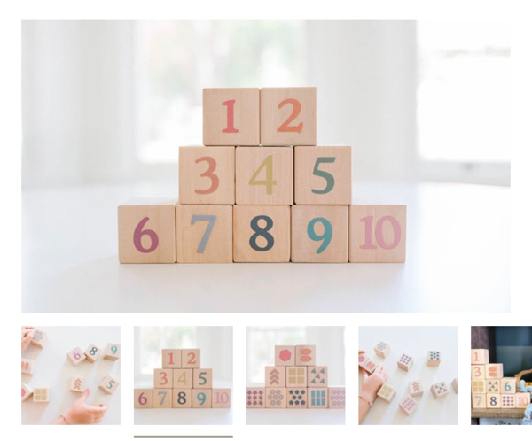 Boho Number + Counting Shape Blocks - Bannor Toys