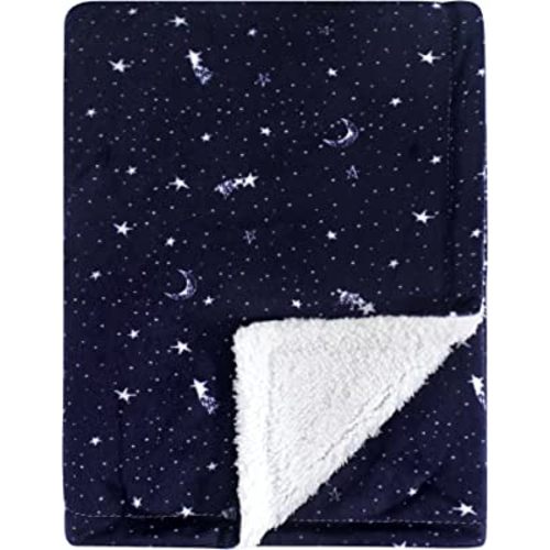 Yoga Sprout Mink Blanket with Sherpa Backing, Moon