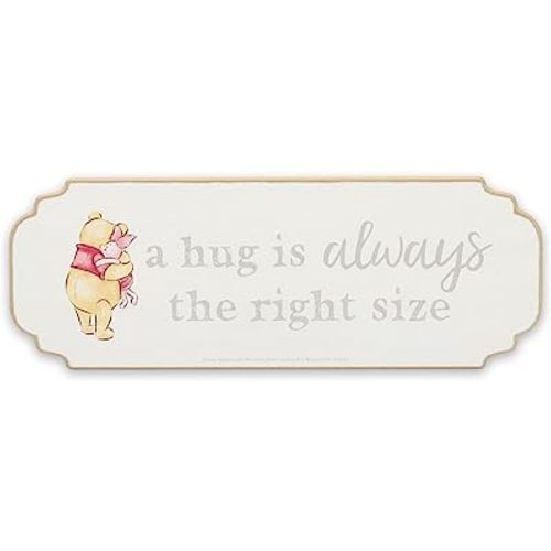Disney Winnie the Pooh A Hug Is Always the Right Size Wood Wall Decor - Adorable Winnie the Pooh Sign for Home Decorating