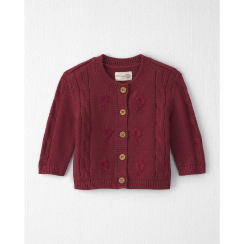 Baby Girl Organic Cotton Sweater Knit Embroidered Cardigan - Little Planet | Carter's