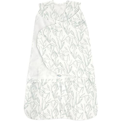 HALO 100% Cotton Sleepsack Swaddle, 3-Way Adjustable Wearable Blanket, TOG 1.5, Leaves, Newborn, 0-3 Months