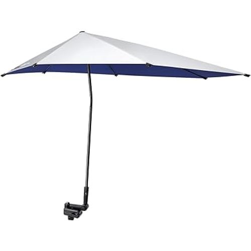 G4Free UPF 50+ Adjustable Beach Umbrella XL with Universal Clamp for Chair, Stroller, Wheelchair, Golf Cart, Bleacher, Patio