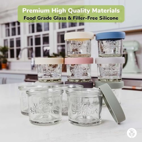 WeeSprout Glass Baby Food Storage Jars