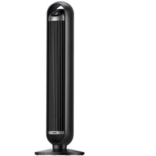 Dreo Nomad 36" Quiet Bladeless Oscillating Tower Fan Black/Silver: ETL Listed, 8 Speeds, Remote, Electric, 100-300 sq. ft.