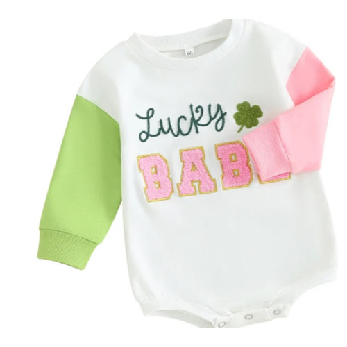 LUCKY BABE Long-Sleeve Onesie - Hazel & Bo