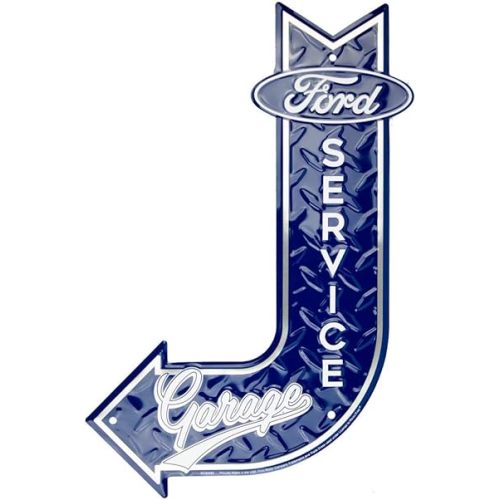 Hangtime Ford Service Garage Sign, Vintage Metal Automotive Wall Art Decor, 11.5 in. x 17.5 in., Man Cave Stuff for Men