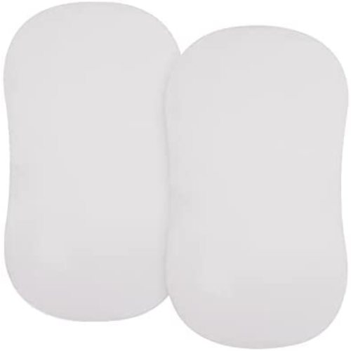 PHF Soft Bassinet Sheets, 2 Pack Silky Comfy Breathable Cradle Sheets for Baby Boys Girls, Univeral Fit for Most Cradle and Bassinet Mattress, Light Grey & Light Grey