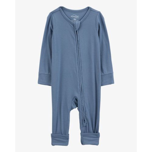 Baby Solid 2-Way Zip PurelySoft Convertible Foot Sleep & Play Pajamas - Navy - Carter's | Carter's
