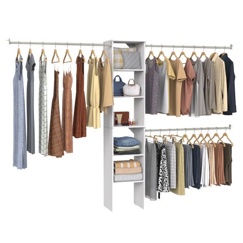 ClosetMaid BrightWood 4-ft to 6-ft W Tower system White Solid Shelving Wood Closet System