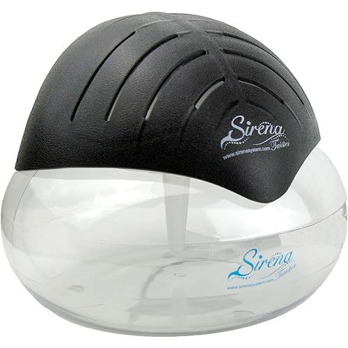 Sirena Twister Air Purifier (Black) - Water Filter Air Washer For Home and Office - Essential Oil Aroma Diffuser With LED Night light - Small Air Cleaner For Smoke and Pets