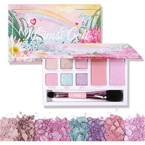 Petite ’N Pretty WhimsiCali Eyeshadow & Cheek Makeup Palette Kit for Kids, Tweens & Teens - Natural, Clean, Non-toxic - Made in USA