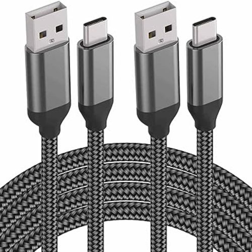 10FT USB C Cable 2PACK, Charge iPhone 15 16 Pro Max, iPad Pro, Fast Charging, Nylon Cord for Samsung Galaxy S24 S23 S22 S21 S20 S10, Note 20 10, Tab S9, A52, Google Pixel, Moto, LG, OnePlus, Kindle
