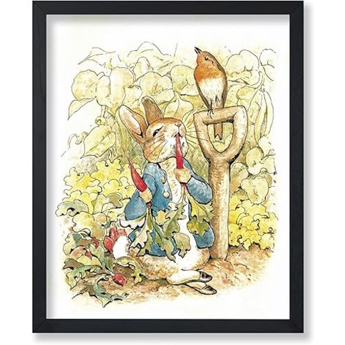 Poster Master Vintage Peter Rabbit Poster - Retro Story Book Print - Bunny Art - Gift for Boys, Girls, Parents & Animal Lover - Decor for Living Room, Nursery or Kid's Room - 8x10 UNFRAMED Wall Art