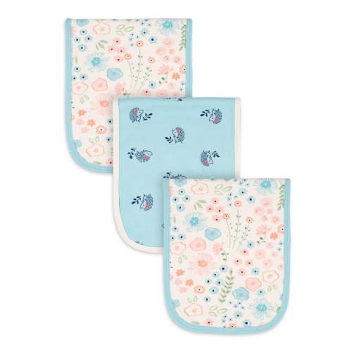 Gerber Baby Girl Burp Cloths, 3-Pack, One Size
