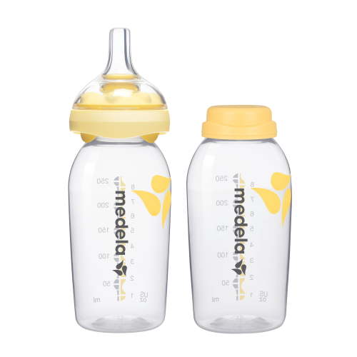 Medela Calma Bottle Nipple and Collection Bottles, Made without BPA, Air-Vent System, 8oz / 250mL