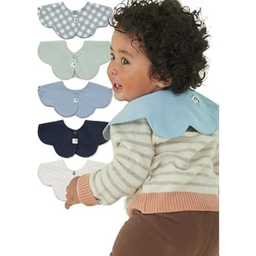Konny Baby Bibs 5-Pack, 360 ° Rotate, Soft and Absorbent Bandana Drooling for Boys Girls baby Essentials