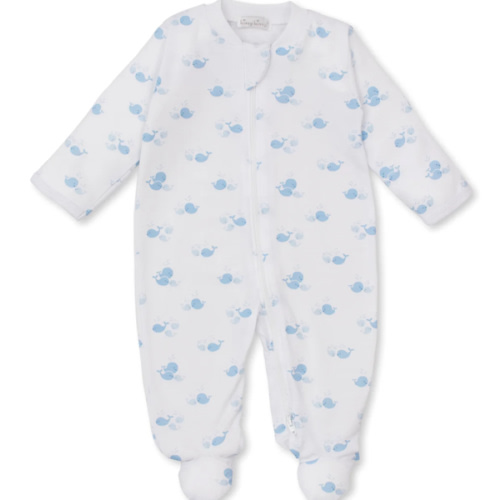 Whale Wonder Blue Zip Footie