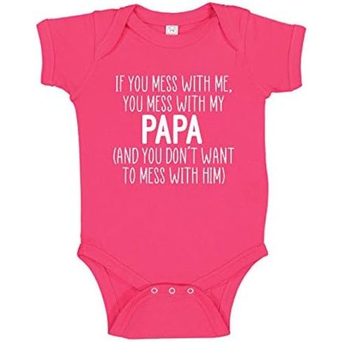 Don't Mess with My Papa Baby Bodysuit One Piece or Toddler T-Shirt Baby Boy Girl Papa Clothes