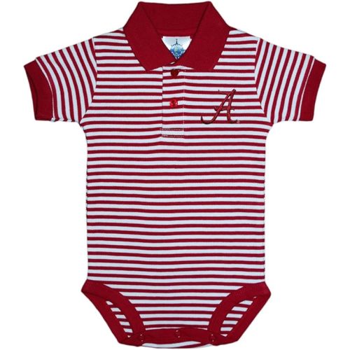 Creative Knitwear Alabama Crimson Tide NCAA College Newborn Infant Baby Striped Polo Creeper - 6-9 Months