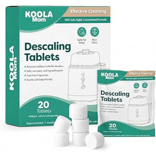 Descaling Tablets for Bottle Washer & Warmers (20 Count) - Descaler Tablets, Removes Limescale Milk Residue & Mineral Buildup Compatible with Momcozy, Baby Breeza, Grownsy & All Bottle Washers