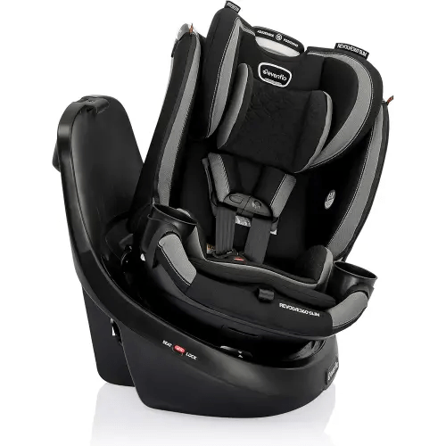 Evenflo Revolve360 Slim 2-in-1 Rotational Car Seat with Quick Clean Cover (Salem Black)
