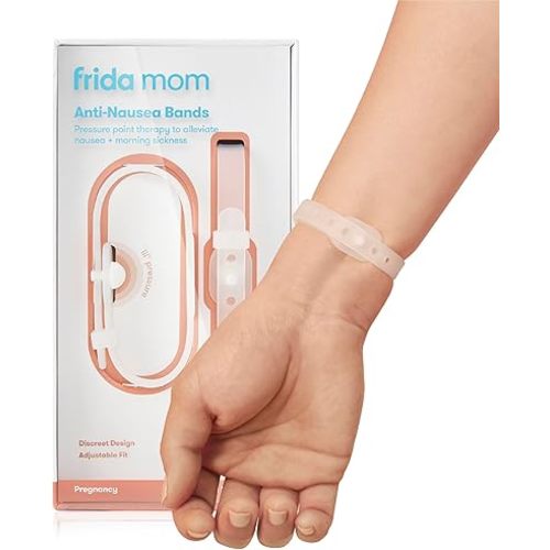 Frida Mom Nausea Bands for Morning Sickness Relief, 24/7 Support Through Pressure Point Therapy, Includes 2 Bands and Storage Case