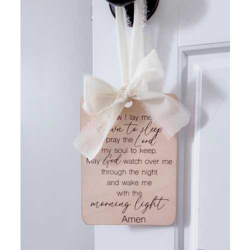 Nightly Prayer Sign: Engraved Baby Sign, Christian Nursery Decor