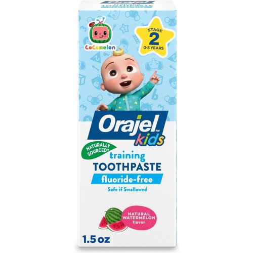 Orajel Kids CoComelon Training Toothpaste Fluoride-Free; #1 Pediatrician Recommended Fluoride-Free Toothpaste*, 1.5oz Tube