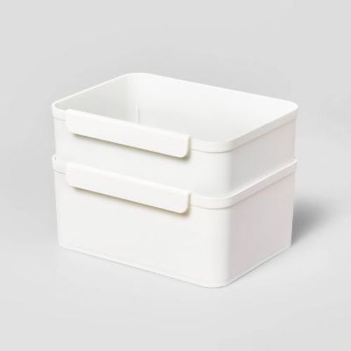 Set Of 2 Medium Cart Divider Cups - Brightroom™: Bpa-free Storage Trays, Universal Organizer, Utility Cart Accessories