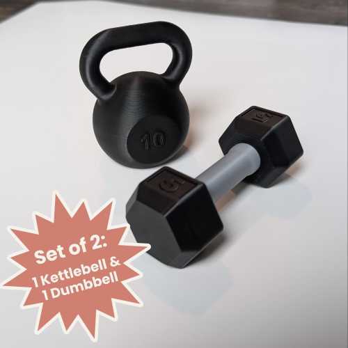 Dumbbell Baby Rattle Set | Dumbbell & Kettlebell Rattles | Fitness Baby Toy | Gym-Themed Baby Gift | Baby Weightlifting Set