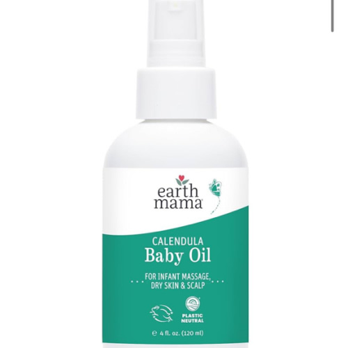 Earth Mama Calendula Baby Oil | Massage Oil for Newborn Skin Care, Dry Skin & Scalp Moisturizer, Fragrance Free, 4-Fluid Ounce