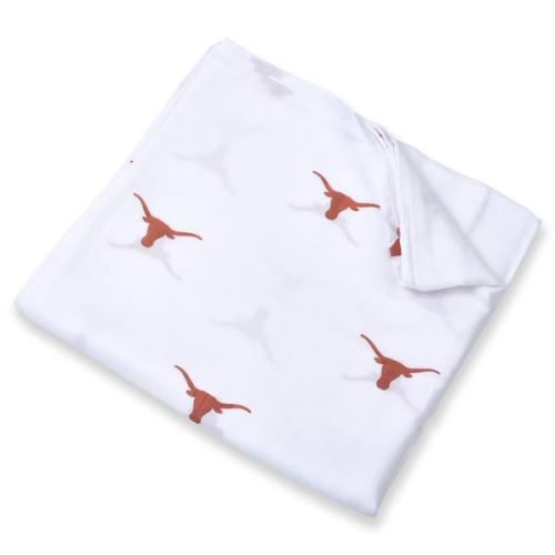 Texas Longhorns Three Little Anchors Infant 47'' x 47'' Muslin Swaddle Blanket - White