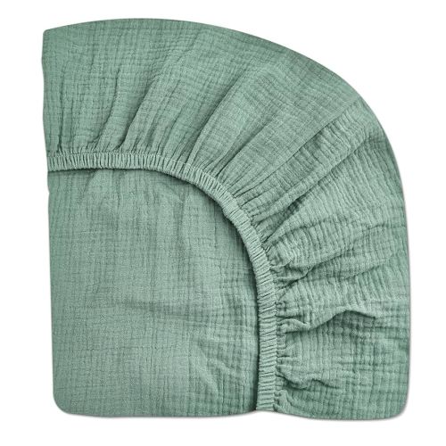 Crib Sheets for Boys Girl, Fitted Baby Toddler Bed Sheets 28" x 52", Neutral Muslin Cotton Crib Mattress Bedding Soft and Breathable Comfort(Roman Green)