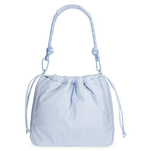 No Boundaries Women's Bungee Drawstring Bag, Blue Sky Stripe