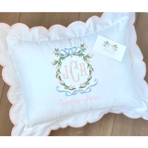 Custom Embroidered Baby Pillow Case Nursery Decoration Monogrammed Pillow Cover