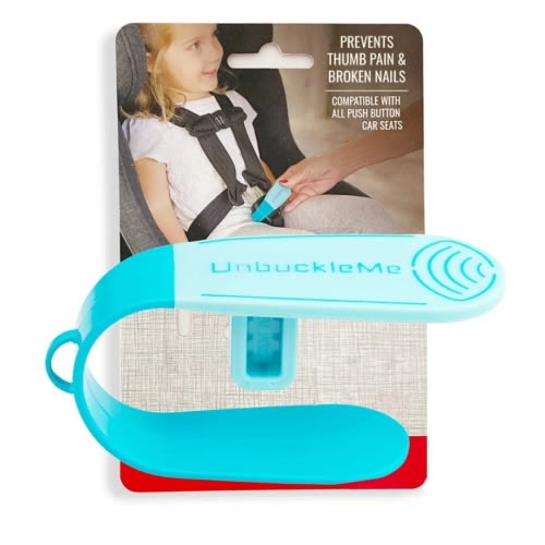 UnbuckleMe Car Seat Buckle Release Tool - Easy Opener Aid for Arthritis, Long Nails, Older Kids - Button pusher for infant, toddler, convertible 5 pt harness car seats - As Seen on Shark Tank (Aqua)