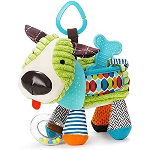 Skip Hop Bandana Buddies Baby Activity and Teething Toy with Multi-Sensory Rattle and Textures, Puppy