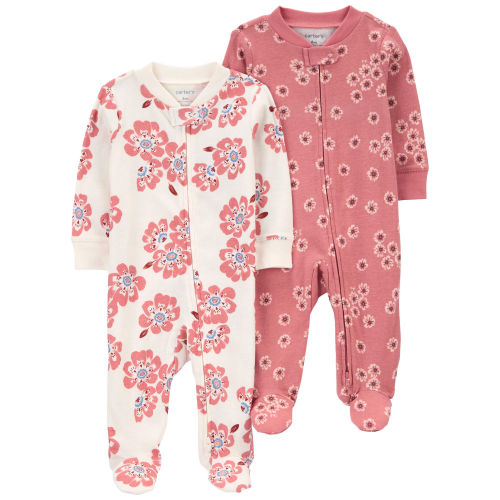 Baby 2-Pack Floral 2-Way Zip Cotton Sleep & Plays - Carter's | Carter's