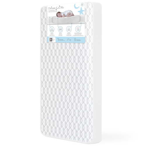 Dream on Me Breathable 6 Inch Full-Size Firm Crib & Toddler Bed Foam Mattress
